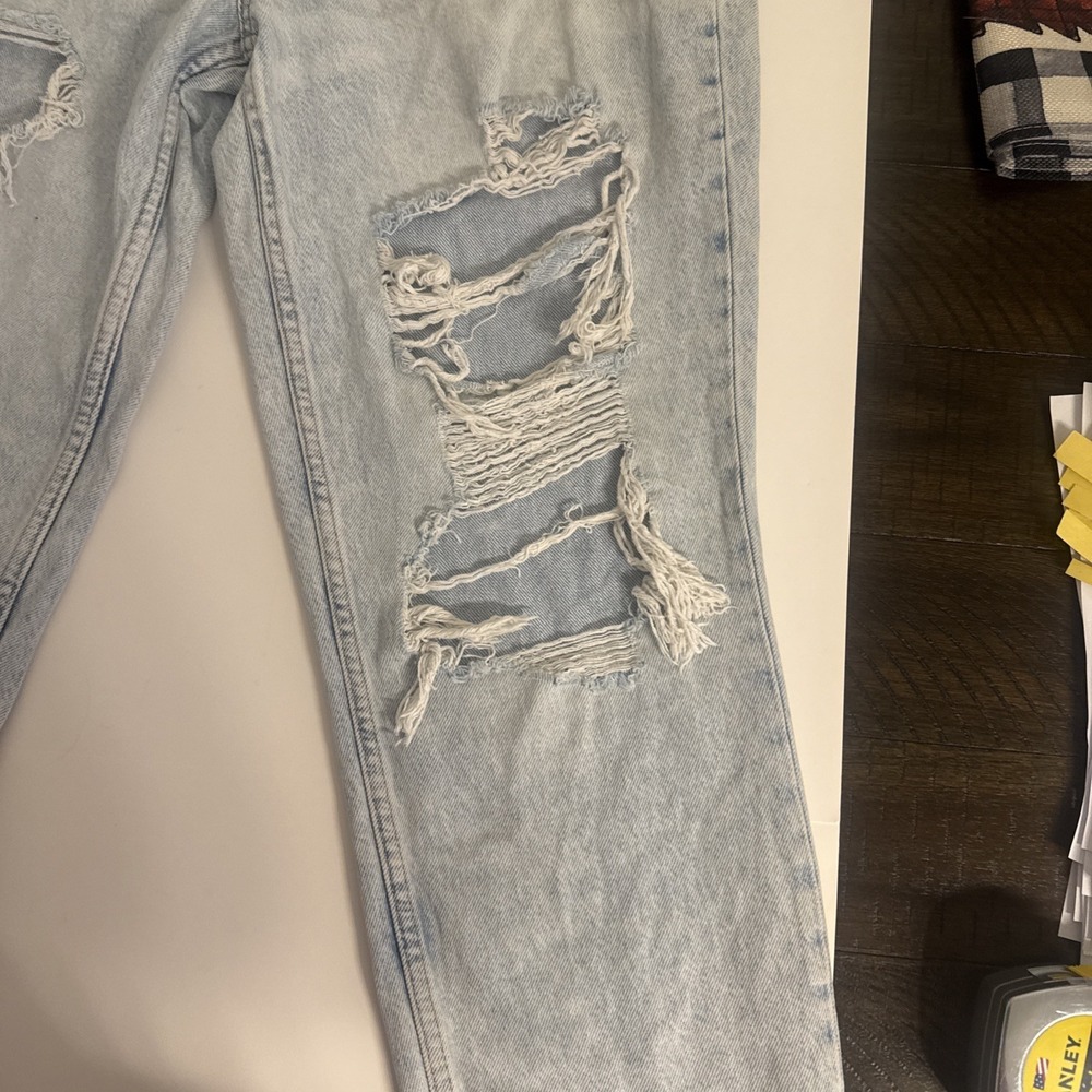 Aeropostale Distressed Mom Jean Blue Jeans Size 14 - Picture 4 of 9